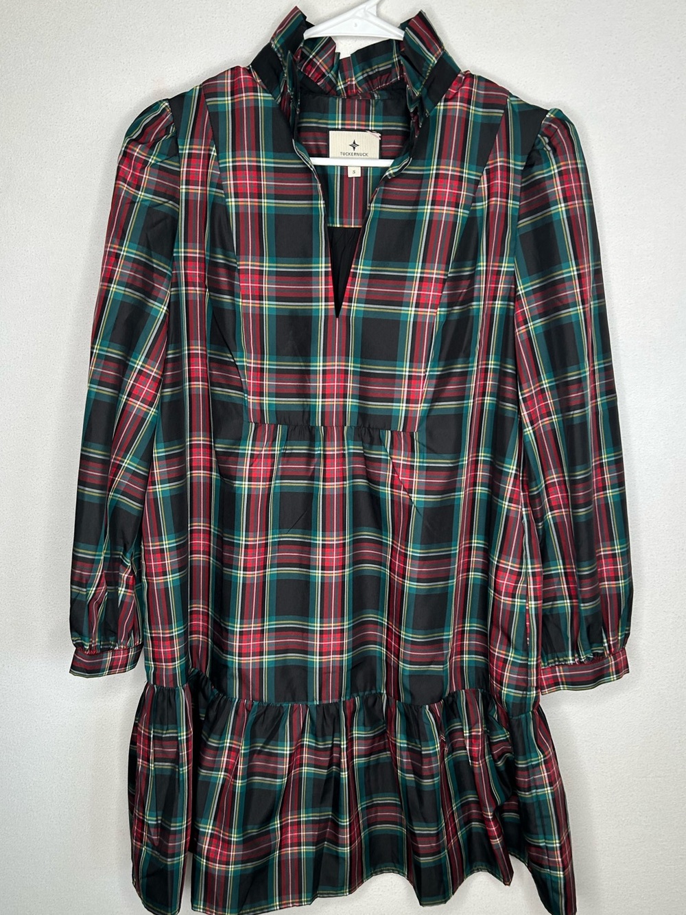 Tuckernuck Plaid Tartan long sleeve shirt dress size small